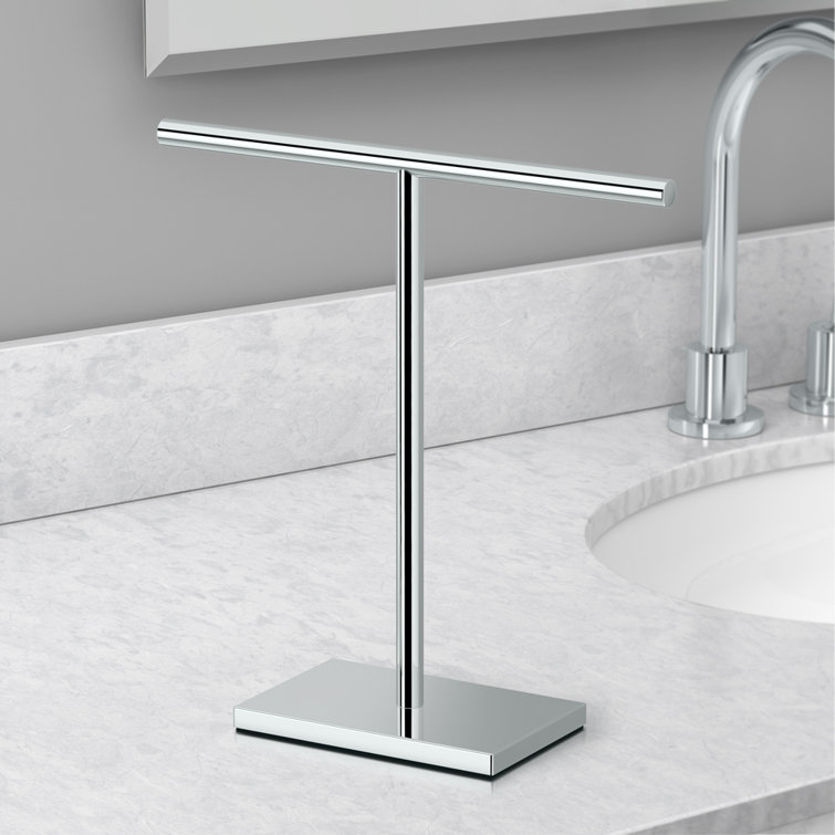 Chrome countertop towel holder hot sale